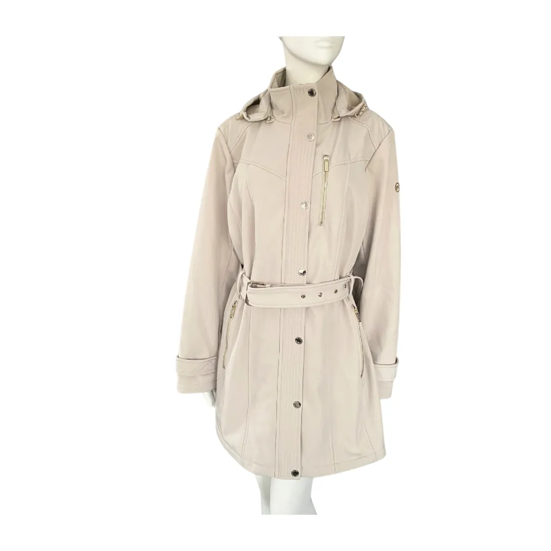 MICHAEL KORS Belted Anorak Parka Coat Beige SIZE XL